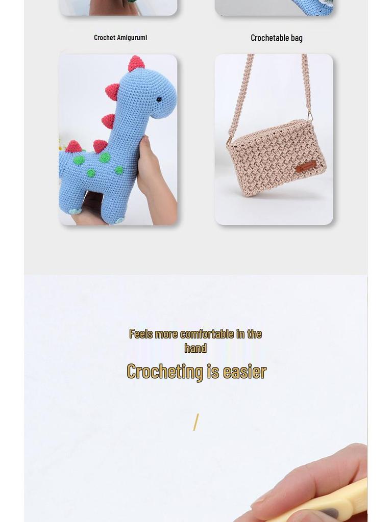 Ensemble de crochets: Outils en Acier Inoxydable et Plastique pour Projets de Fil à Tricoter faits main