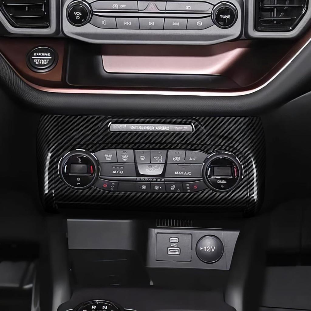 Car Carbon Fiber Center Console AC Switch Panel Sticker Decal Trim Cover Interior Decoration For Ford Bronco Sport    2024 2025 Accessories
