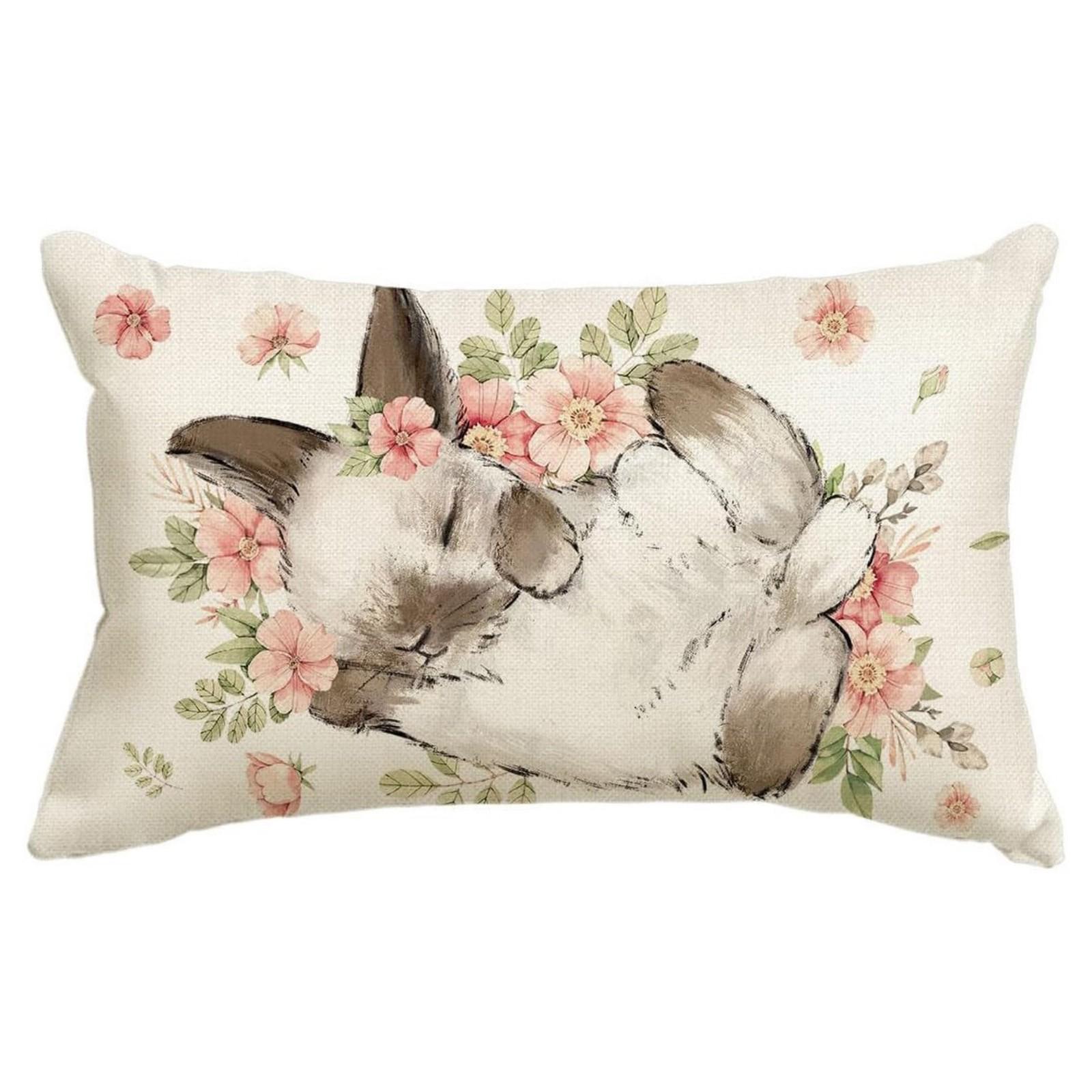 Easter Bunny Easter Egg Throw Pillow For Decorating Holiday Parties, Sofa Cushion, Car Seat, Linen Backrest,  Pillow Cover One Size
