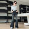 Girls' 2024 Korean Style Elastic Slim Fit Denim Flare Pants for Spring/Autumn