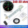 52mm Fuel Level Gauge With Alarm 7 Colors Backlight Pointer Oil Tank Meter 0-190Ohm For Auto Marine Boat Car 12V 24V Fuel Tank