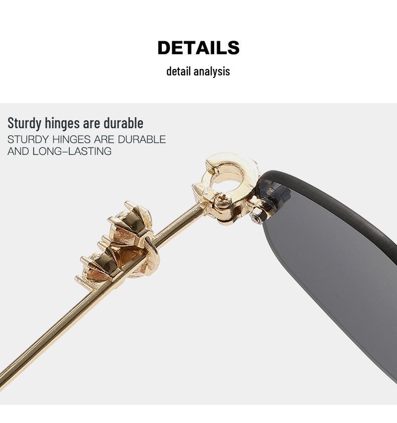 Jennie's Rimless Silver Polygonal Diamond-Studded Sunglasses - Pure Desire & Luxurious Lightness