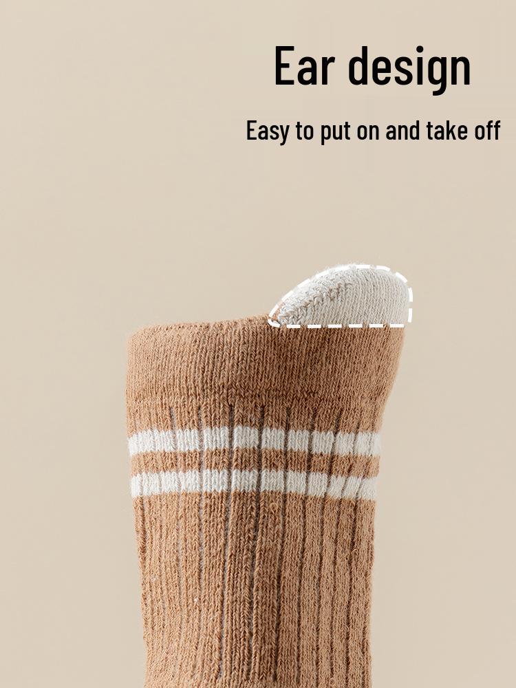 Extra Thick Warm Non-Slip Cotton Socks for Newborns & Toddlers - Terry Fleece Lined for Autumn/Winter