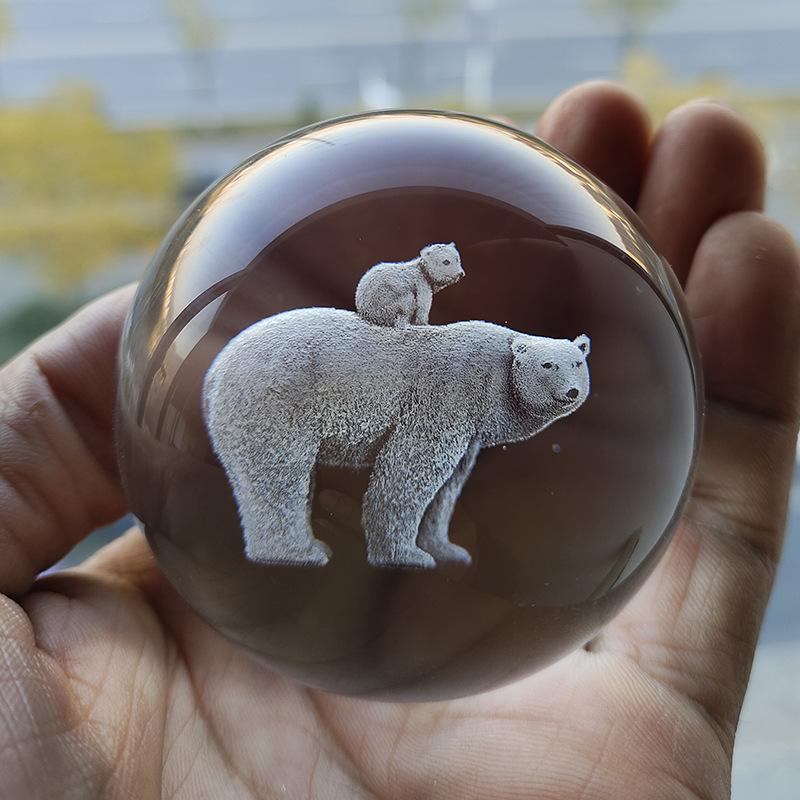 "40 Crystal Ball Ornaments: Rainy Day Clouds, Sun, Galaxy Design - Laser Engraved Cube for Home Decor and Gifts"