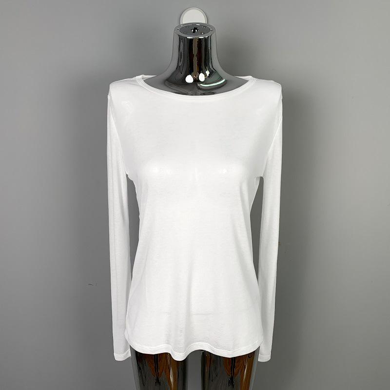 Women's Refreshing Mint Green Sheer Long-Sleeve Round Neck T-Shirt with Same-Day Shipping