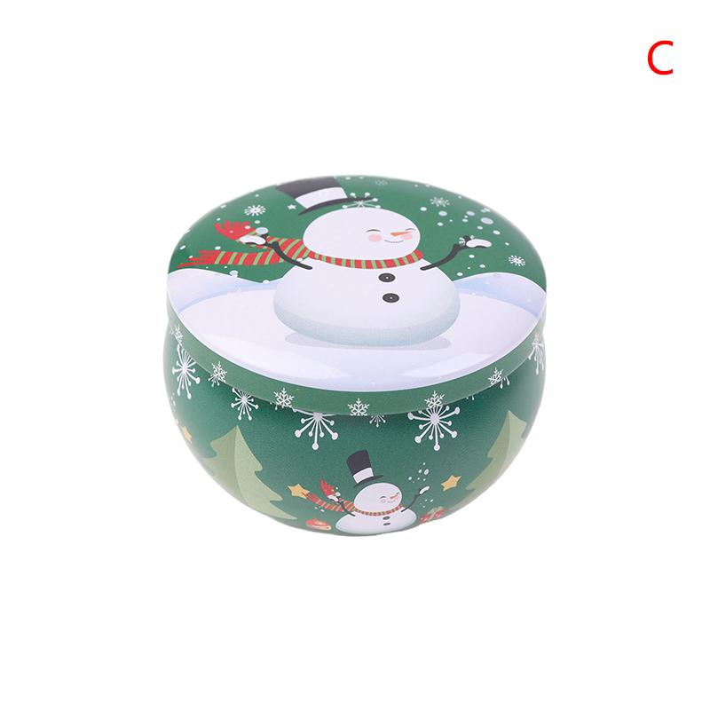 1Pcs Christmas Metal Tin Jars Coffee Tea Spice Candy Jewelry Storage Case Candle Making Containers Decorations Boxes