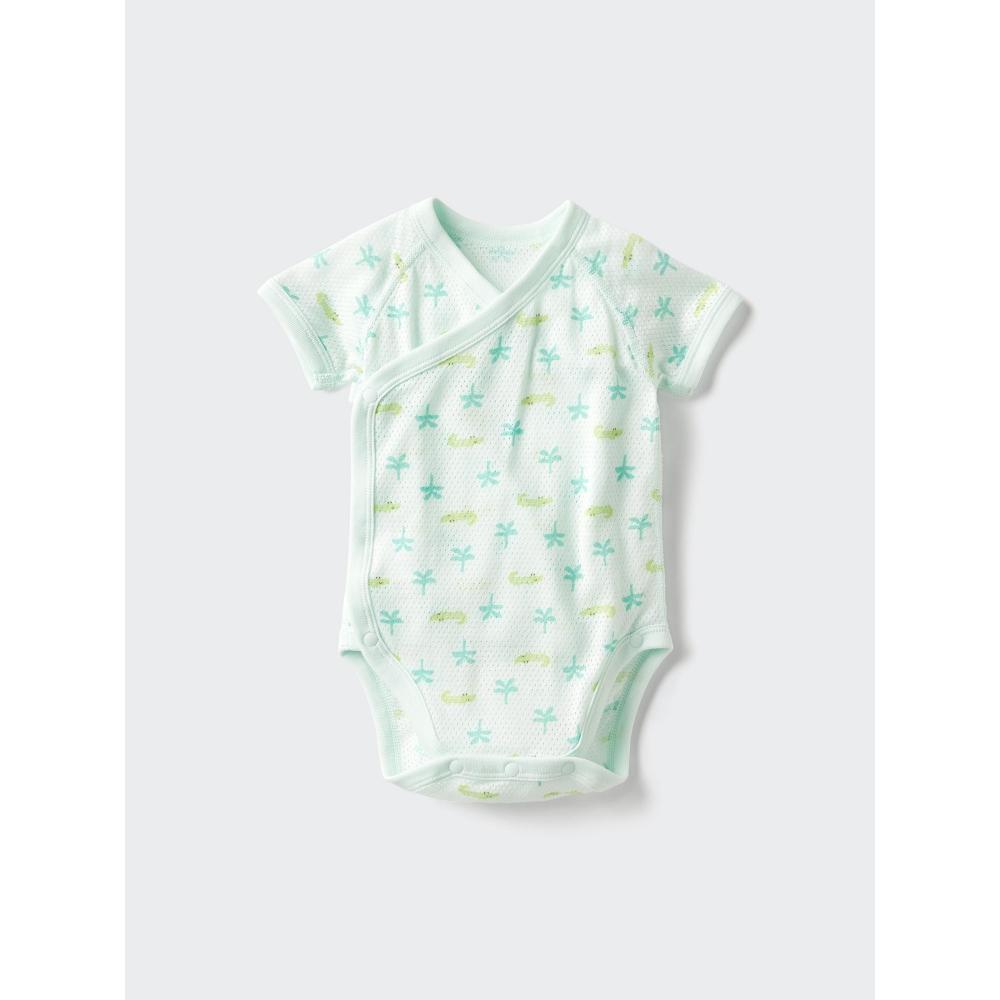 Uniqlo Japan Cotton Mesh Bodysuit Front Opening