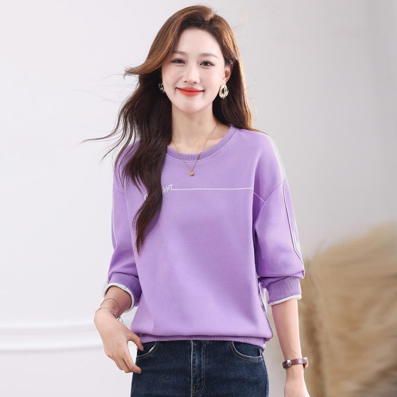 Puffärmel Laterne Langarm Kontrastfarbe Rundhals Sweatshirt Damen Lässiges Sportoberteil