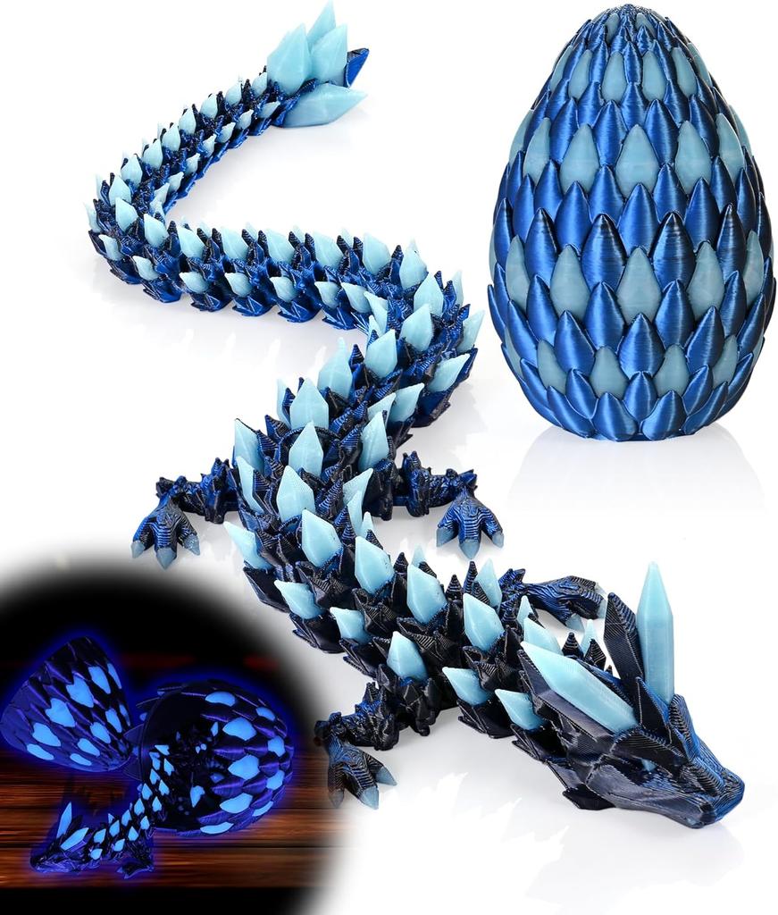 3D-gedrucktes Drachenei leuchtet im Dunkeln, 30 cm 3D-Drucker-Drache, 3D-Drache zur Stressbewältigung, Drachenei-Figuren
