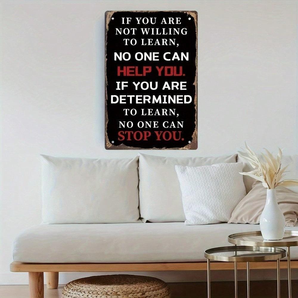 Vintage Metal Tin Sign Wall Art Motivational Quote Decor 8x12 Inch
