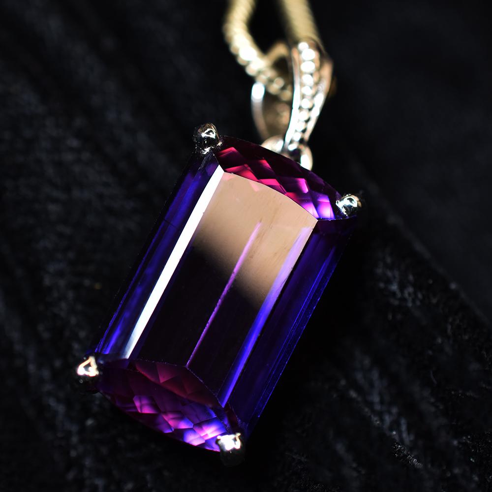 Natural 29.3 Ct 925 Sterling Silver Baguette Pendant CERTIFIED Purple Tanzanite AI-05-NS