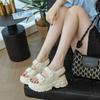 Xiaoxiangfeng Platform Butterfly Buckle Sandals Summer 2025 New Open-toed Velcro Outer Sandals Solid Color Fashion
