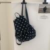 Sac à dos en nylon à pois pour femme grande capacité rabattable voyage extérieur niche loisirs tendance sac d'école femme