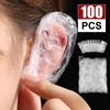 100PCS Plastic Disposable Ear Cover Waterproof Ear Protector Caps  for Shower Salon
