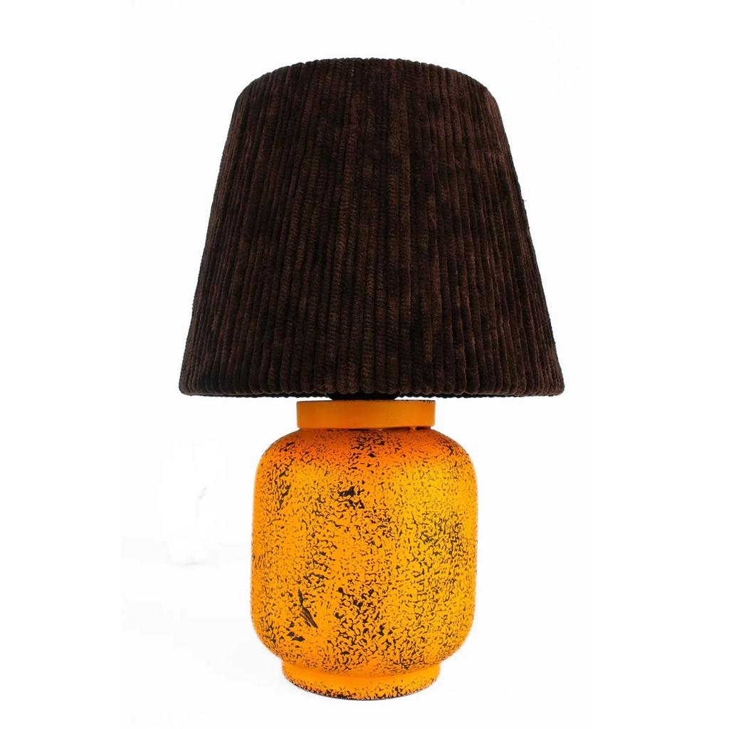 Poussin Seramik Abajur Turuncu Kahverengi