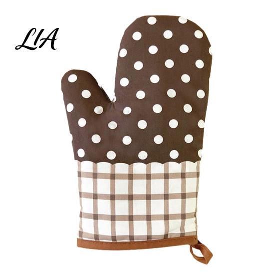 Reusable Cotton Cooking Mitts Oven Mitts, Heat Resistant Kitchen Gloves for Women, 100% Anti Decorative Polka Dot Plaid Scald Non-Slip Padded & Baking