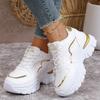 Damen Sportschuhe Große Größe Patchwork Leder Damen Sneaker Erhöhende Dicke Sohle Sneaker Damen Luxus Einzelne Freizeitschuhe