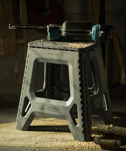 GORDON MILLER Car Folding Step Ladder, Olive Drab, 1641154