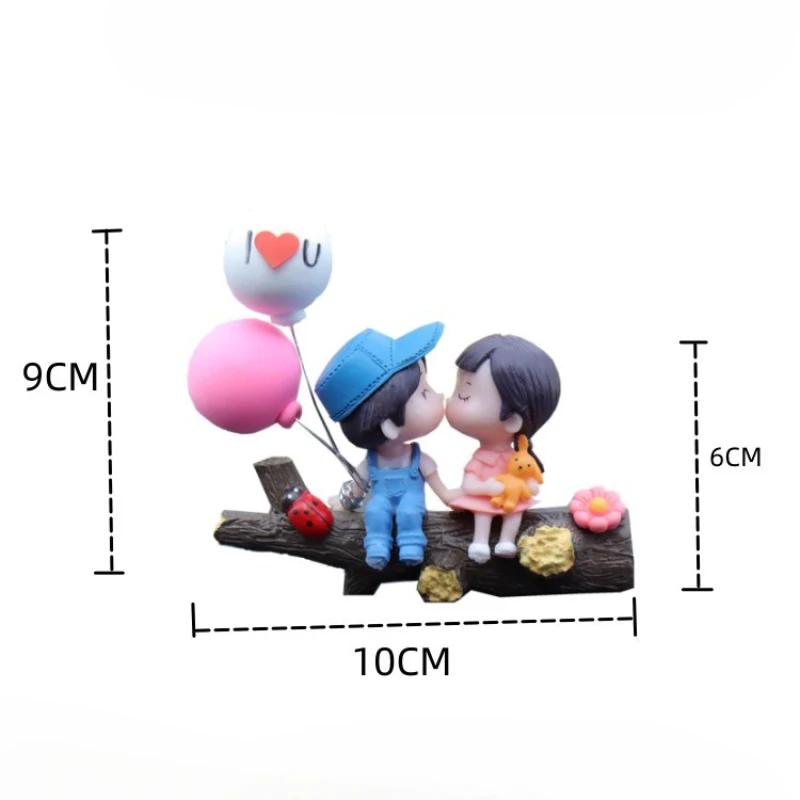 Auto Dekoration Niedliche Cartoon Paare Figur Figuren Ballon Ornament Auto Innenraum Armaturenbrett Zubehör für Mädchen Geschenke Zubehör