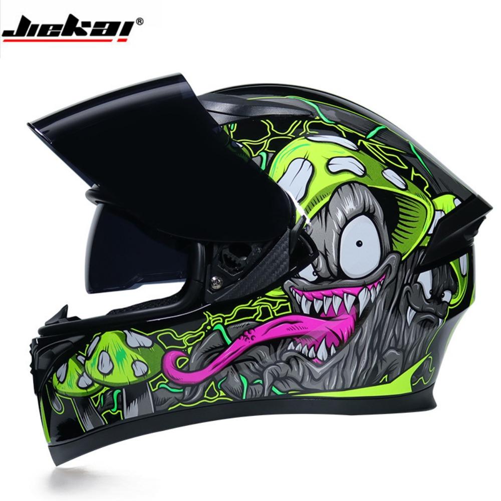 Double Lens Motorcycle Helmet Men's Off-Road Running Helmet Electric Vehicle Women's Winter Full Cap Full Helmet