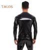 Men's Liquid Shiny Faux Leather Top Metallic Wet Look Long Sleeve Tee Zipper Shoulder Slim Fit Shirt Hip Hop Nightclub Party Blouse