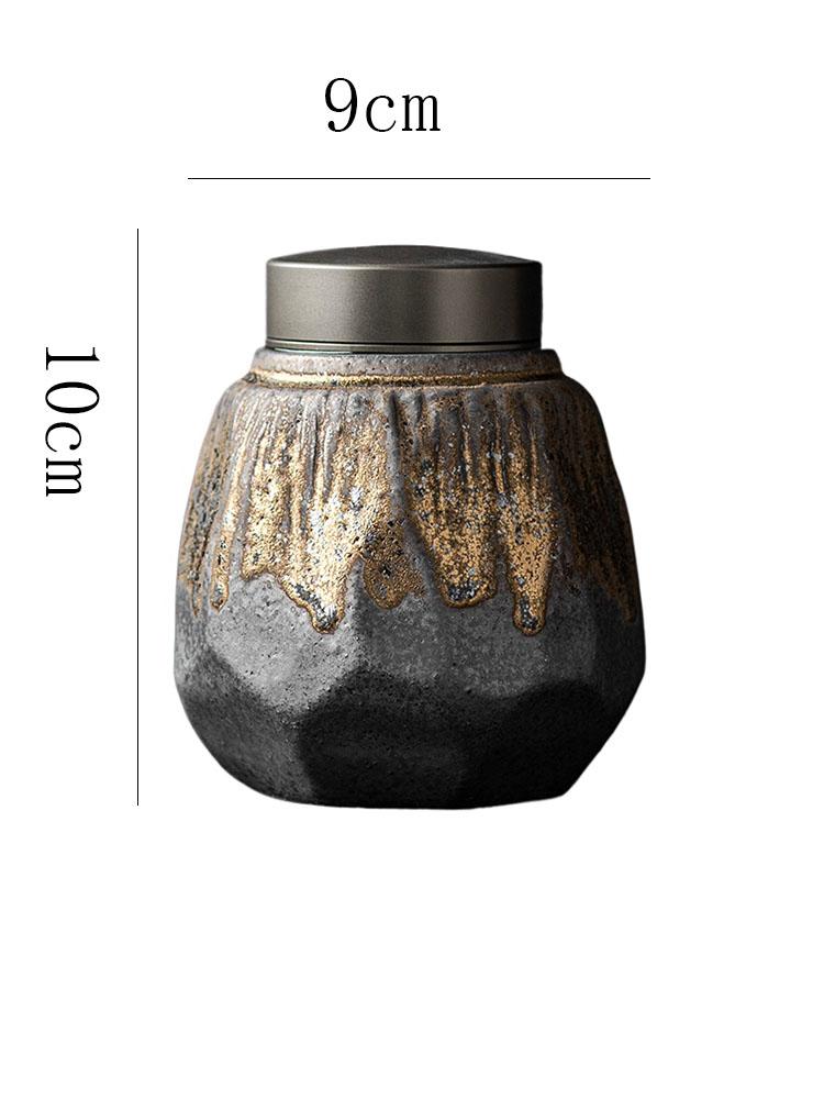 Vintage Ceramic Storage Jar Creative Stoneware Sealed Tea Jar Home Portable Candy Nuts Coffee Beans Medicinal Herb Storage Box