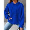 Waffle Grid Kangaroo Pocket Hoodie, Casual Long Sleeve Drawstring Hoodies Sweatshirt, Women's Clothing