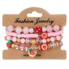 Strawberry Pendant Beaded Bracelet Set With Crystal Glass For Womens Fashion Accessories
