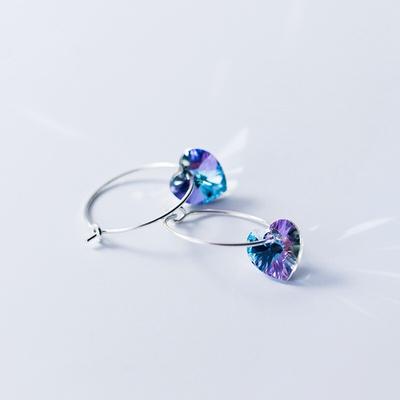 Böhmen Mode Kristall Herz Creolen Für Frauen Hochzeit Schmuck 2022 Neue Eh1410