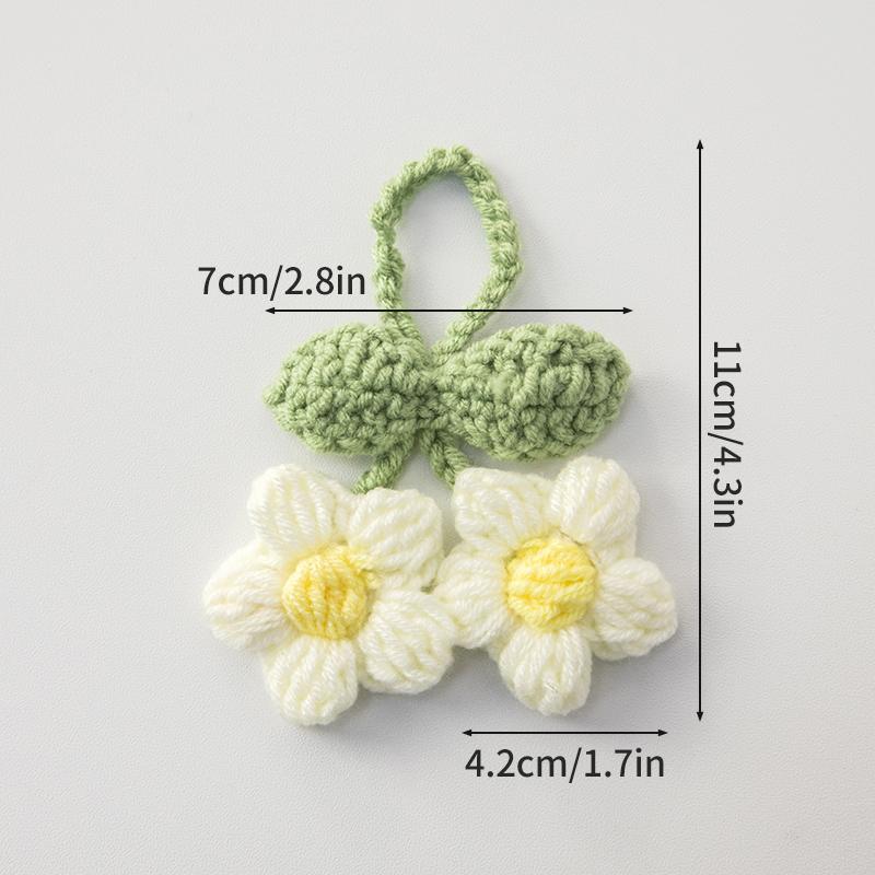 

Flowers Crochet Woven Flowers Pendant Car Interior Hanging Decor Hand Knitted Bags Decor Handmade Key Pendants Home Decor