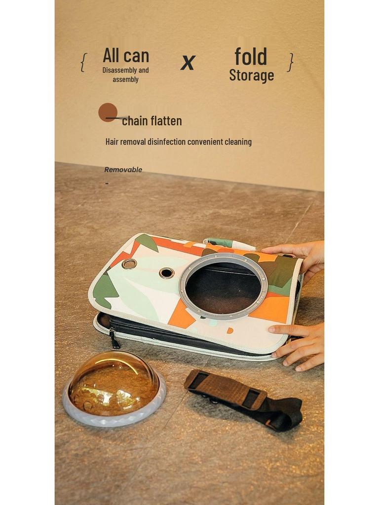 Portable Pet Carrier: Breathable Space Capsule Crossbody Backpack for Cats and Dogs