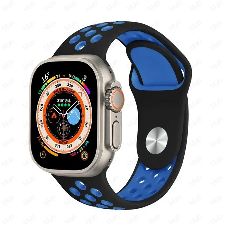 Sportarmbänder für Apple Watch Series 10 42mm 46mm Armband ultra 2 49mm 40mm-44mm 45mm 41mm Silikonarmband iwatch 10 9 8 7 6 SE 5 4 3