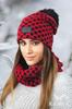 Imelda Winter Fleece Set with Hat and Neck Warmer, Red