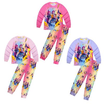 Niñas K-POP Rumi Mira Zoey Estampado Manga Larga Camiseta Top Pantalones Pantalones Pijamas Dormir Ropa de Dormir Conjuntos