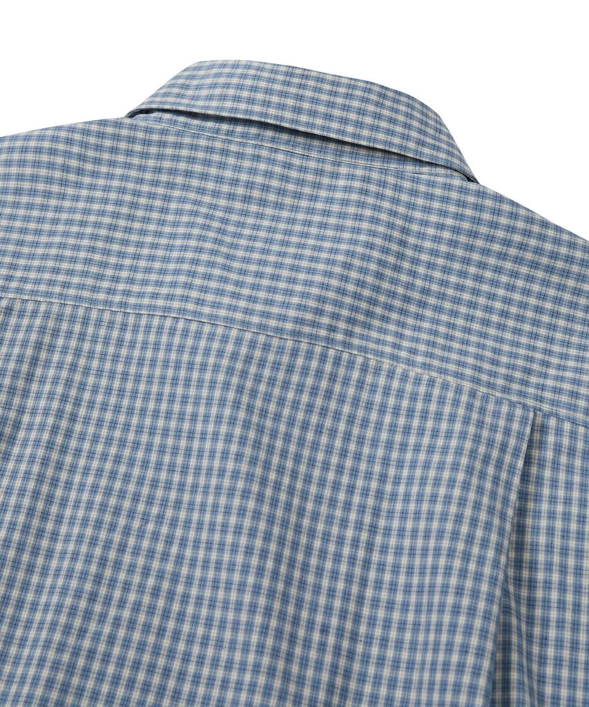 WEST GRAND BOULEVARD Noble One-Pocket Check Shirt Royal Blue