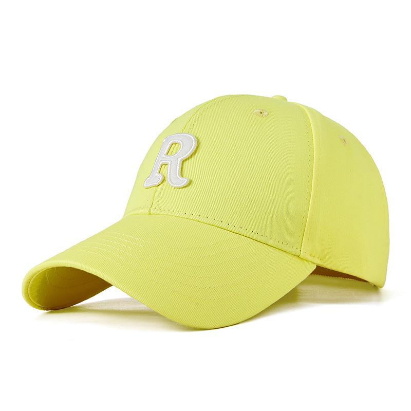 Multi-Color Hardtop R-Letter Baseball Hat Men'S And Women'S Sports Sunshade Sun Protection Moisture Cap Has Large Size