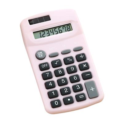 Mini calculator drăguț cu afișaj cu 8 cifre, cu energie solară și baterie, calculator electronic portabil cu alimentare dublă