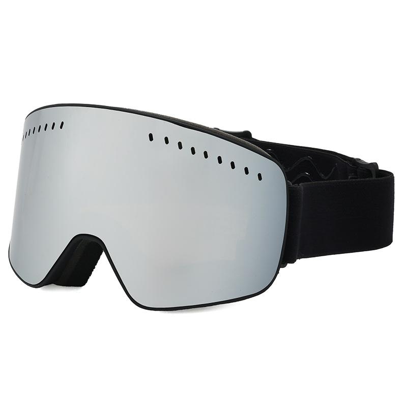 Magnetic Attraction Polarized Frameless Ski Goggles-UV400 Anti-Fog Adjustable Strap Fast Lens Replacement Breathable Comfortable