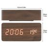 LED Holz Wecker Sprachsteuerung Zeit Datum Temperatur Digital Bambus Rechteck Tisch Schreibtischuhr Alarm