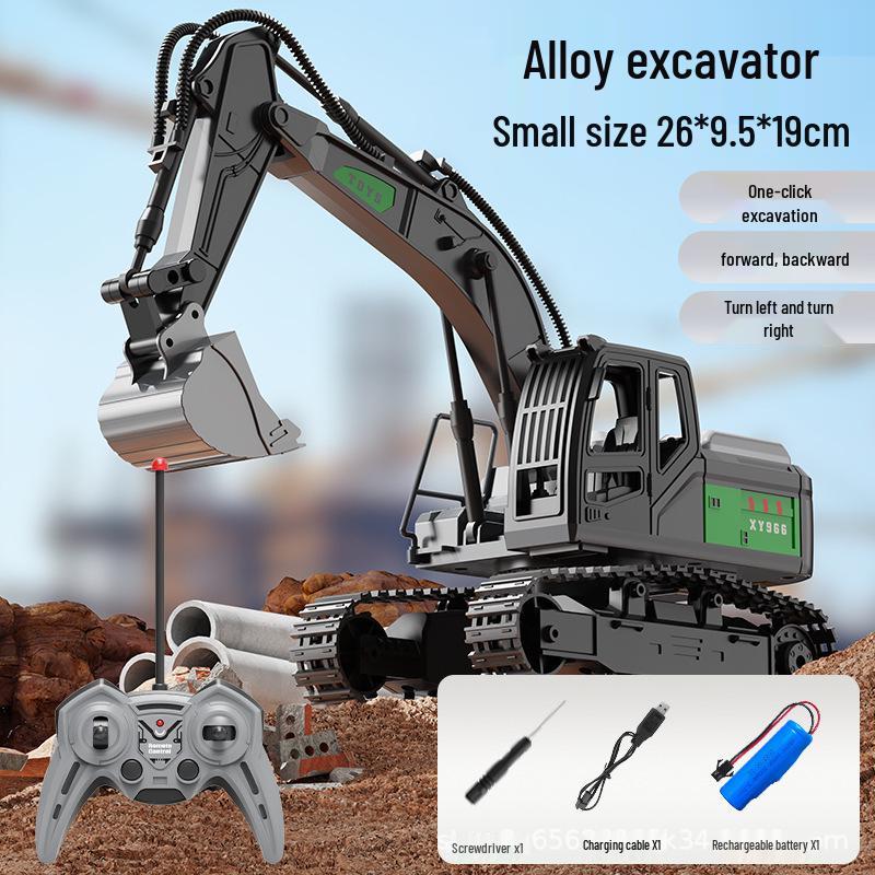 Remote Control Alloy Excavator Toy for Kids - Wireless Electric Digger