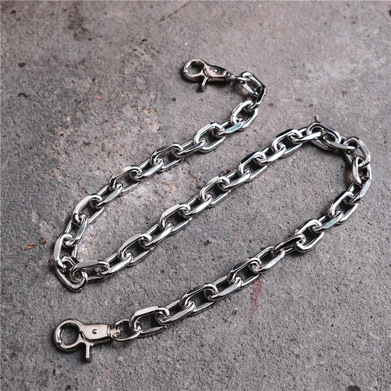 

Trendy Punk Hip-Hop Leather Belt Waist Chain for Men And Women Silver Metal Pants Chain Accessory for Jeans
