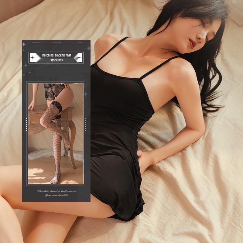 Camiciola da Notte in Seta di Latte Ultra-Corta: Pigiama Sexy in Stile Battle Suit