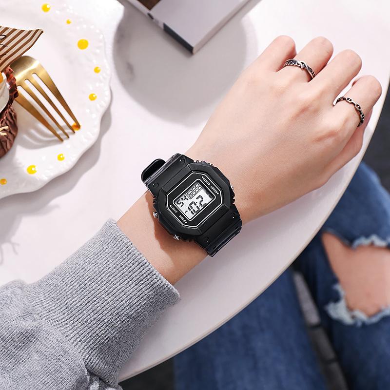 C08 Boys and Girls Student Electronic Watch Macaron Color Men's and Women's Sport Alarm Clock Waterproof Square Watches