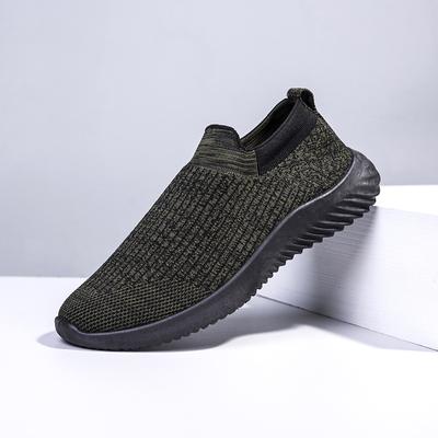 Men's Shoes New Solid Color Socks Spring Trend Breathable Running Shoes Mesh Plus Size Men's Sports Shoes