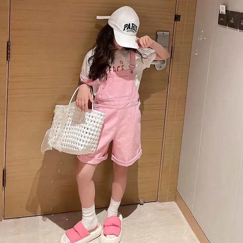 Girls' Overalls Summer Cotton Cute Casual Fashion Overalls