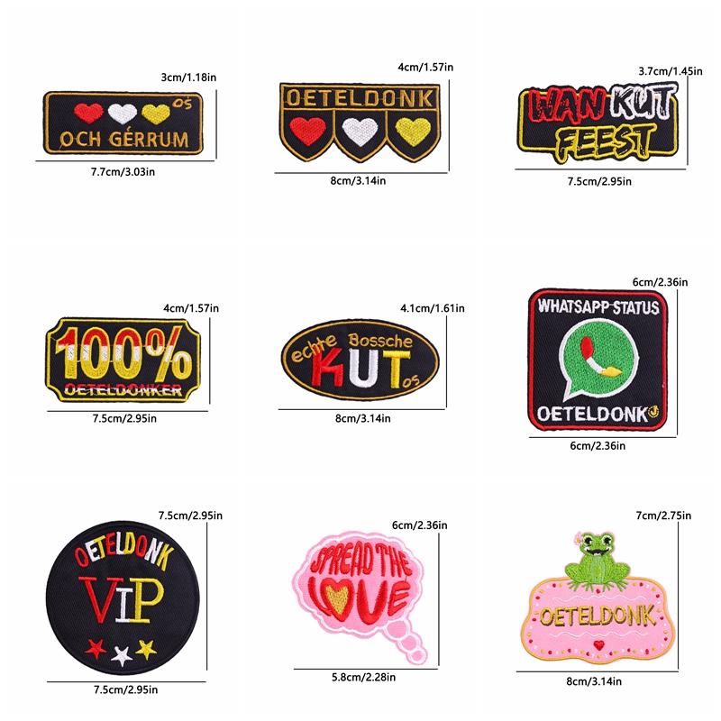 10pcs Wholesale Netherland Carnival Oeteldonk Emblem Patch Embroidered Patches For Clothes Iron On Patches For Clothing Sew 