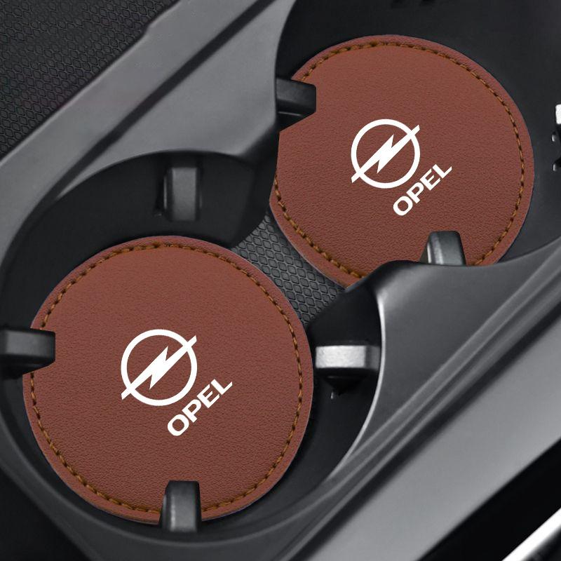 2Pcs Car Coaster Water Cup Bottle Holder Mat Anti-Slip Pads For Opel Grandland Astra Insignia Corsa Zafira Meriva Mokka Vivaro