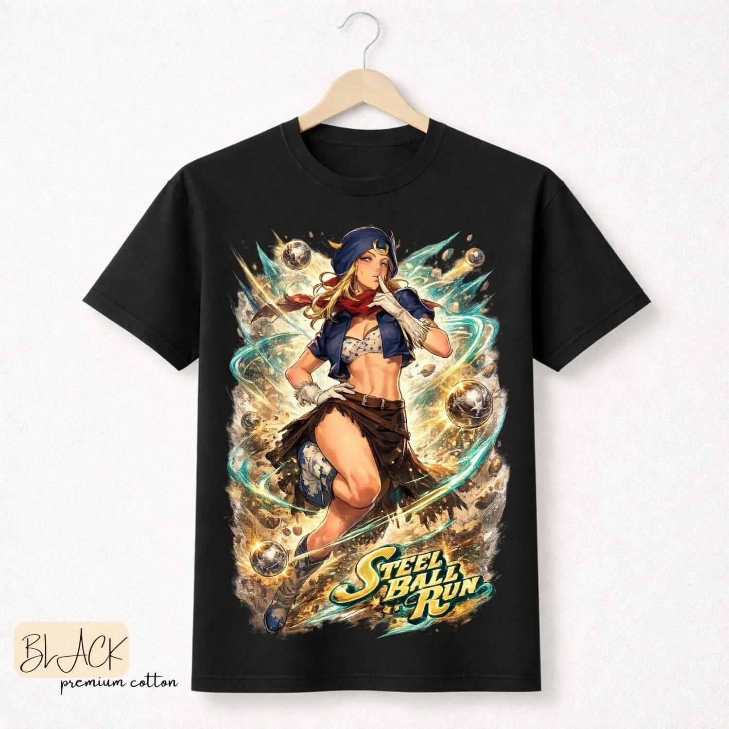 

Anime Jojo Bizarre Adventure Steel Ball Run Johnny Joestar T Shirts Men s Women Casual Cotton Short Sleeves Oversized T-shirts S разноцветный