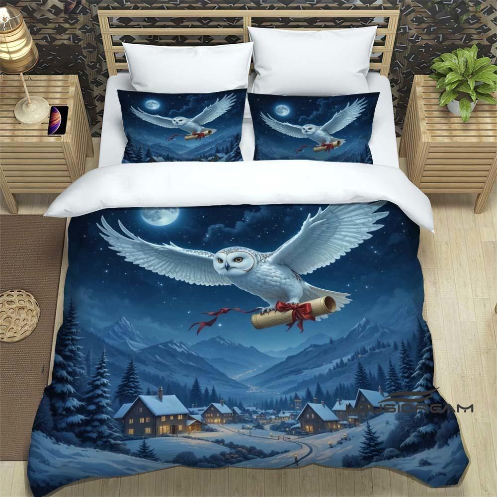 Cute Cartoon Owl Bedding Set (Duvet Cover & Pillowcases) — Perfect for Boys' and Girls' BedroomsCustomizable