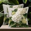 1 ks Potah na polštář s botanickým potiskem bílé hortenzie Polyester 2D Oboustranný potisk na polštář Pro domácí dekoraci Pohovka Ložnice El